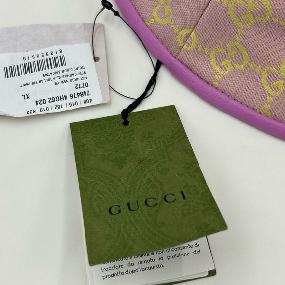 Women's Gucci GG canvas/leather bucket, hat, size XL made in Italy - Picture 7 of 12